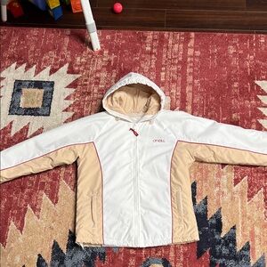 O'Neill White and Beige Hooded Jacket